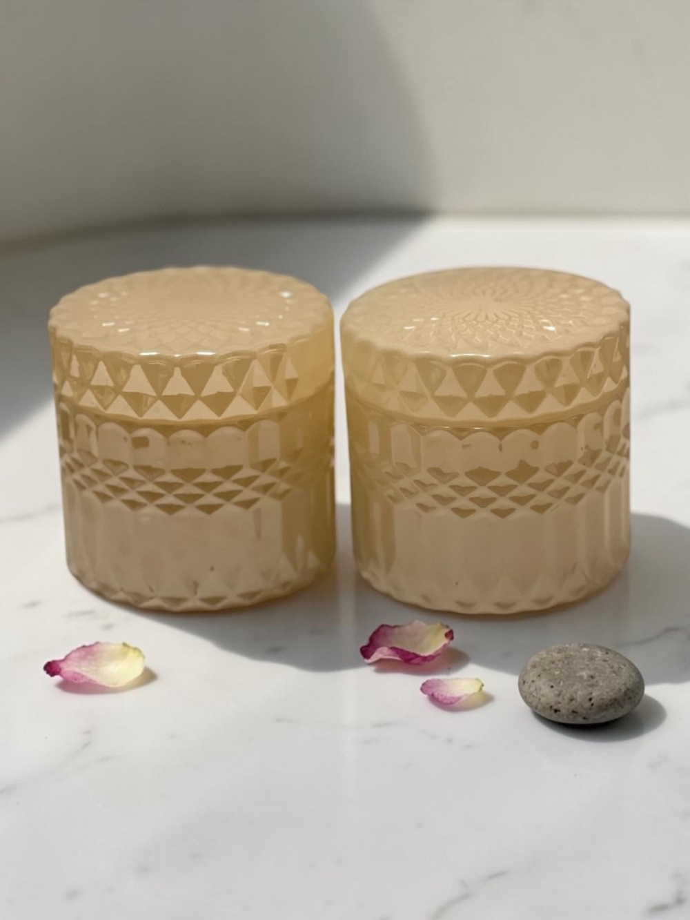 Vanilla Noir Candle Set 🤍 Cream Glass 2 Pack Neutral Luxury Decor